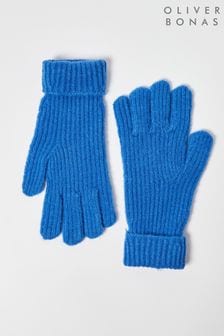 Kobaltowoniebieskie rękawiczki Oliver Bonas z dzianiny (N51596) | 62 zł