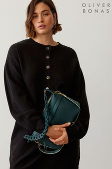 Черное вязаное платье-джемпер на пуговицах Oliver Bonas (N51599) | €40