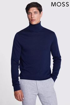 藍色 - MOSS Fog美利奴羊毛混紡高翻領套衫 (N51703) | NT$2,800
