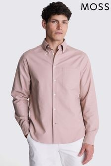 MOSS Pink Washed Oxford 100% Cotton Shirt (N51718) | $69