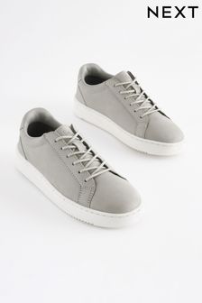 Grey Leather Smart Lace-Up Trainers (N51740) | €33 - €42