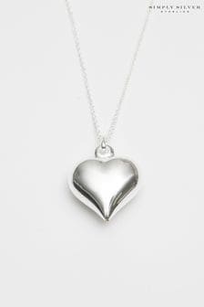 Simply Silver 925 Polished Puff Heart Necklace (N51805) | 418 LEI