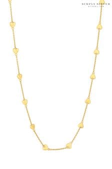 Tono dorado - Collar con diseño de corazón pulido en plata de ley 925 Station de Simply Silver (N51806) | 64 €