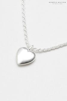 Simply Silver Sterling Silver Tone 925 Polished Heart Necklace (N51807) | kr844