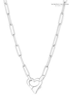 Simply Silver Sterling Silver Tone 925 Open Heart Closure Necklace (N51816) | Kč3,370