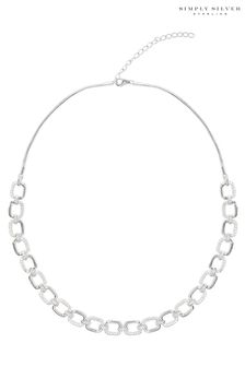 Simply Silver Silver Tone 925 Cubic Zirconia And Polished Link Necklace (N51822) | 84 €