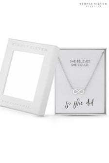 Simply Silver Sterling Silver Tone 925 Infinity Short Pendant Necklace - Gift Boxed (N51856) | €37