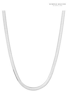 Simply Silver Silver Tone 925 Flat Snake Necklace (N51860) | kr909