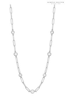 Simply Silver 925 Halskette mit polierten Kugeln und Büroklammer-Details (N51867) | 125 €