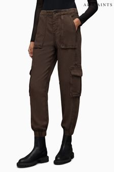 AllSaints Brown TENCEL™ Frieda Trousers (N51987) | LEI 770