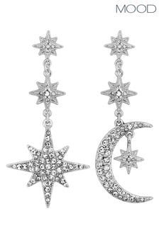 Mood Silver Plated Mix And Match Stars And Moon Drop Earring (N52193) | €27