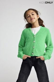 Vert - Cardigan Only duveteux boutonné confortable pour enfant (N52361) | €14
