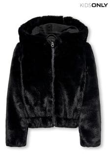 Manteau à capuche zippé en fausse fourrure Only enfant (N52364) | €28