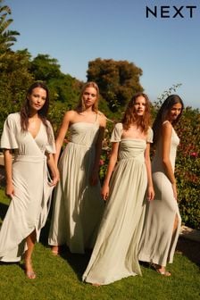 Light Sage Green Mesh Multiway Bridesmaid Wedding Maxi Dress (N52371) | 103 €
