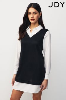 JDY Black 2-In-1 Jumper Shirt Dress (N52372) | kr590