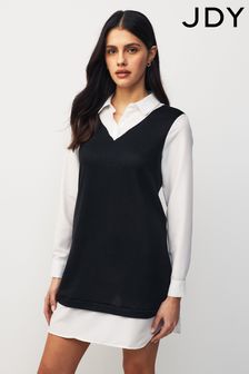 JDY Black 2-In-1 Jumper Shirt Dress (N52372) | €18