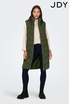 JDY Green Longline Padded Quilted Gilet (N52375) | €63