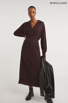 JD Williams Spot Midi Tea Black Dress (N52490) | 61 €