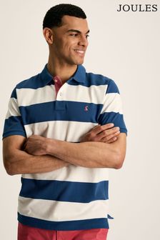 Joules Filbert Blue/White Regular Fit Striped Polo Shirt (N52496) | $60