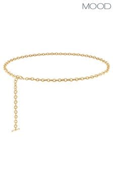 Mood Gold Polished Textured Chain Belt (N52507) | Kč870