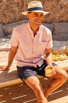 Joules Oxford Pink Classic Fit Short Sleeve Shirt (N52515) | 198 QAR