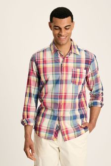 Joules Madras Blue/Pink Long Sleeve Cotton Check Shirt (N52519) | 318 SAR