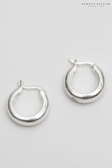 Simply Silver Sterling Silver Tone 925 Polished Small Hoop Earrings (N52552) | 148 QAR