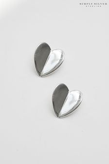 Pendientes de botón en forma de corazón 925 de Simply Silver  (N52553) | 42 €