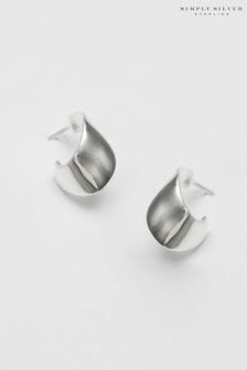 Simply Silver 925 Clean Polished Twist Hoop Earrings (N52604) | ￥7,050