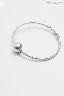Simply Silver Silver Tone Polished Orb Cuff Bracelet (N52607) | AED360
