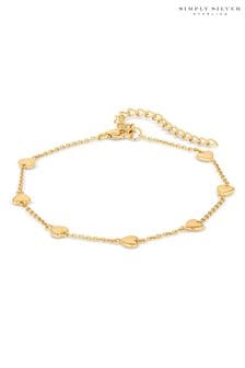 Simply Silver Gold Tone Polished Heart Station Bracelet (N52705) | €37