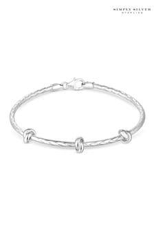 Simply Silver Silver Tone Polished Knot Bangle Bracelet (N52738) | Kč2,380