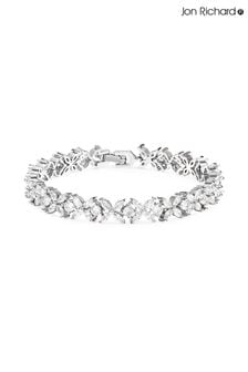 Jon Richard Silver Tone Crystal Floral Tennis Bracelet (N52754) | €46