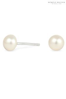 Simply Silver Cream Sterling Silver 925 with Freshwater Pearl 5mm Stud Earrings (N52817) | €21