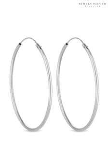 Simply Silver Sterling Silver Tone 925 Hoop Earrings (N52846) | KRW85,400