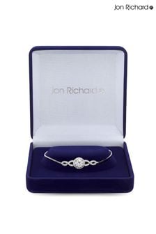 Jon Richard Silver Tone Cubic Zirconia Halo Infinity Crystal Toggle Bracelet in a Gift Box (N52855) | kr454