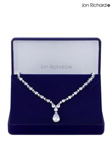 Jon Richard Rhodium Plated Cubic Zirconia Graduated Peardrop Gift Boxed Short Pendant Necklace (N52885) | 505 zł