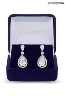 Jon Richard Silver Tone Rhodium Plated Cubic Zirconia Pear Drop Gift Boxed Earrings (N52886) | HK$360