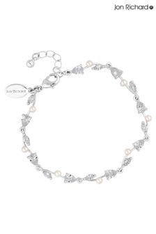 Jon Richard Silver Tone Cubic Zirconia Pearl Crystal Vine Pear Bracelet (N52888) | €42