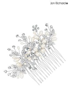 Jon Richard Silver Pave Leaf And Freshwater Pearl Spray Comb (N52905) | SGD 87