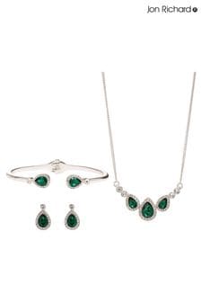 Jon Richard Silver Tone Crystal Pear And Pave Necklace Bracelet and Earring Set (N52908) | €40