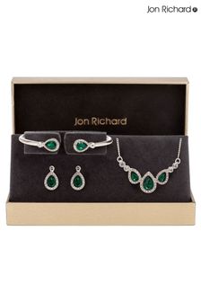Jon Richard Crystal Pear And Pave Necklace Bracelet and Earring Set