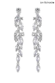 Jon Richard Silver Tone Clear Navette Charlotte Drop Earrings (N52935) | HK$360