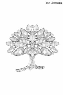Jon Richard Silver Tone Crystal Cubic Zirconia Tree Of Love Brooch (N52945) | LEI 155