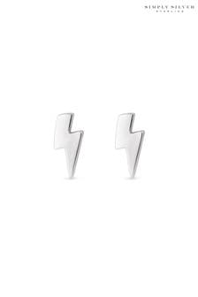 Simply Silver Silver Tone Polished Lightening Bolt Stud Earrings (N53004) | AED67