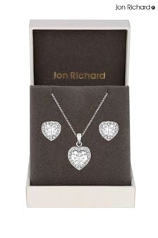 Jon Richard Silver Tone Pave Heart Matching Set in a Gift Box (N53053) | $51