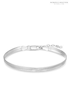 Simply Silver Sterling Silver Tone 925 Flat Snake Bracelet (N53077) | €64