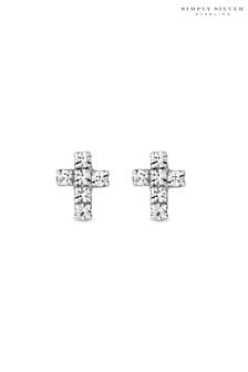 Simply Silver Silver Tone Cubic Zirconia Cross Stud Earrings (N53148) | 18 €