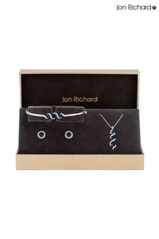 Jon Richard Silver Tone Sapphire And Crystal Twist Drop Trio Gift Boxed Set (N53179) | €42