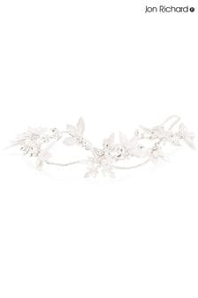 Jon Richard Silver Plated Gloria Cross Over Brushed Leaf And Pearl Gift Pouch Hair Vine (N53190) | €89